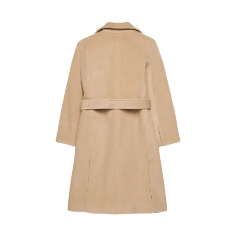 MAX&CO Cappotto monopetto beige con cintura bambina