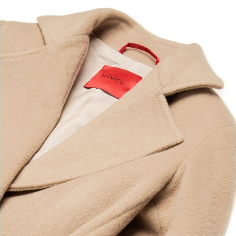 MAX&CO Cappotto monopetto beige con cintura bambina