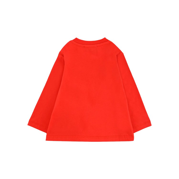 MOSCHINO T-shirt rossa a maniche lunghe Moschino Bear neonati