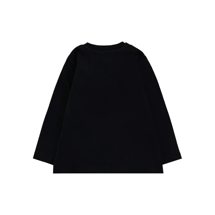 MOSCHINO T-shirt nera a maniche lunghe Moschino Bear neonati