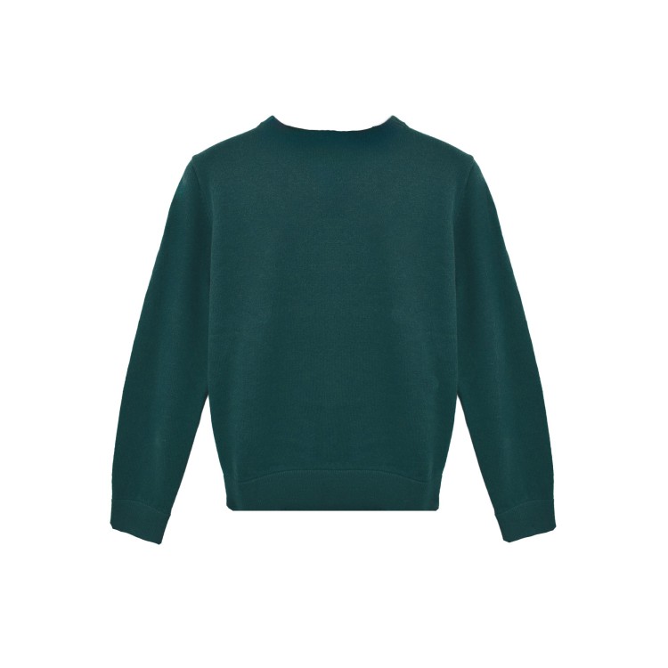 SAINT BARTH Maglione verde scuro con logo bambino