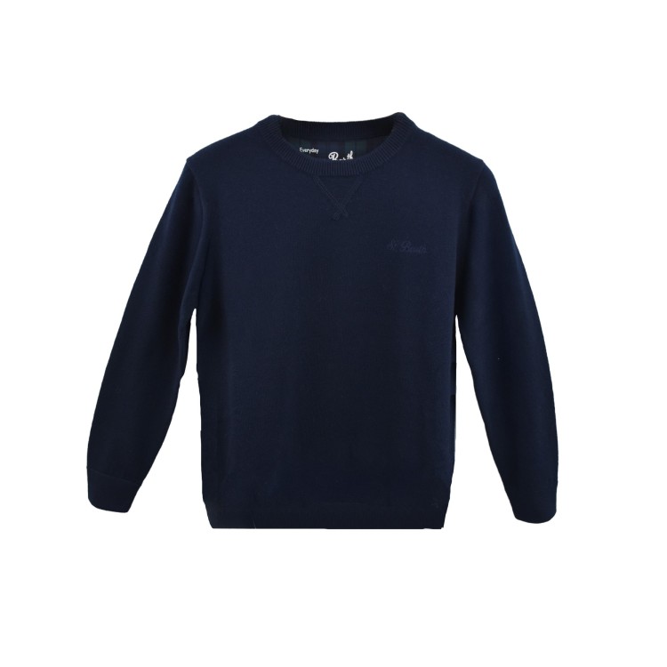 SAINT BARTH Maglione blu navy con logo bambino