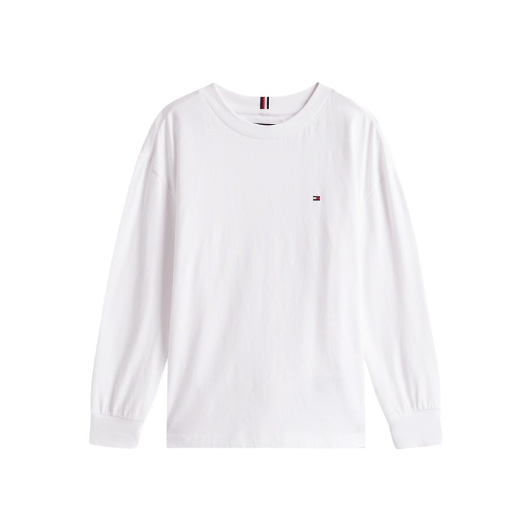 TOMMY HILFIGER T-shirt bianca a maniche lunghe bambini