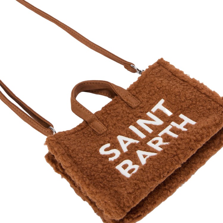 SAINT BARTH Phone bag marrone teddy bambina