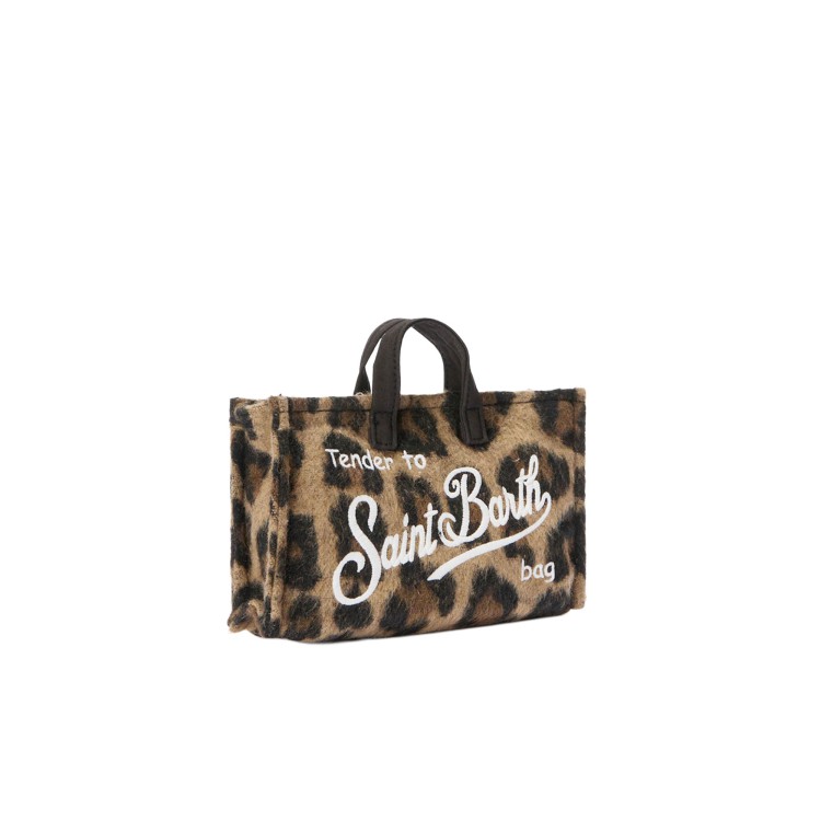 SAINT BARTH Phone bag leopardata misto lana bambina