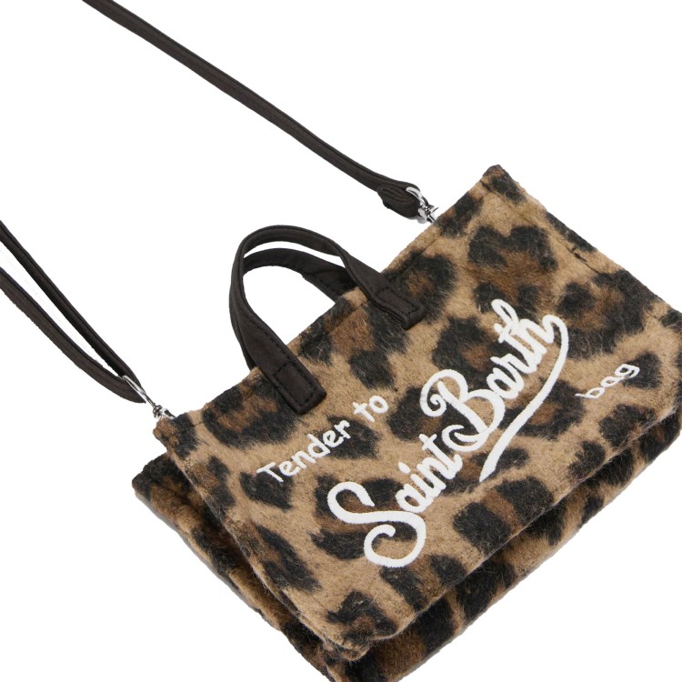 SAINT BARTH Phone bag leopardata misto lana bambina