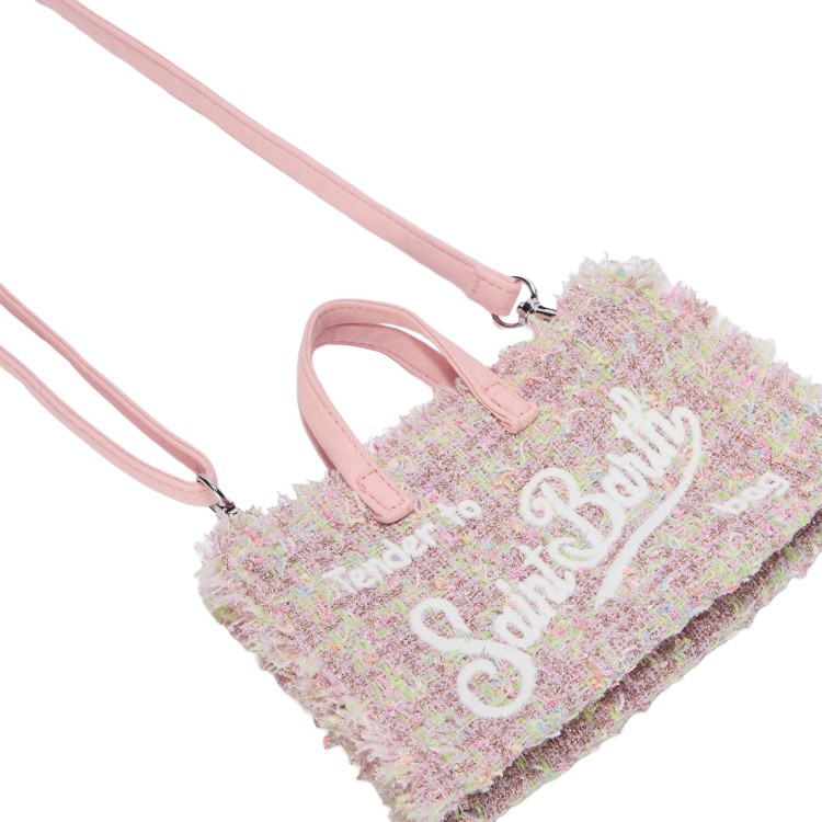 SAINT BARTH Phone bag rosa tweed bambina