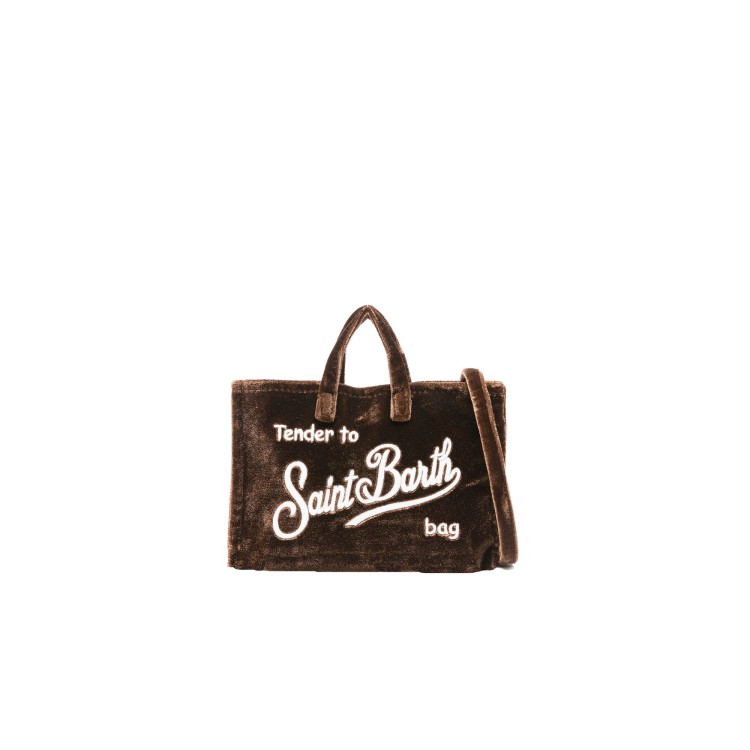 SAINT BARTH Phone bag marrone velvet bambina