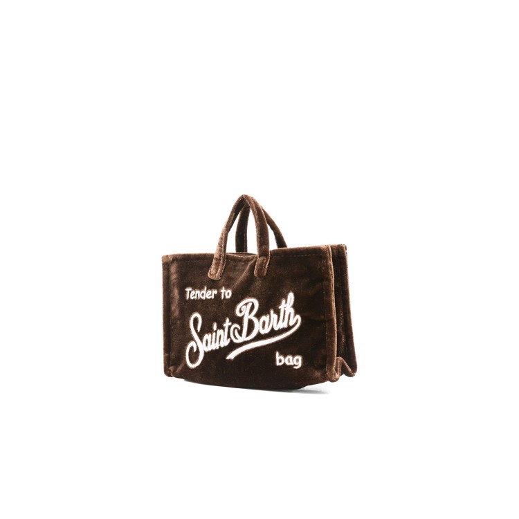 SAINT BARTH Phone bag marrone velvet bambina