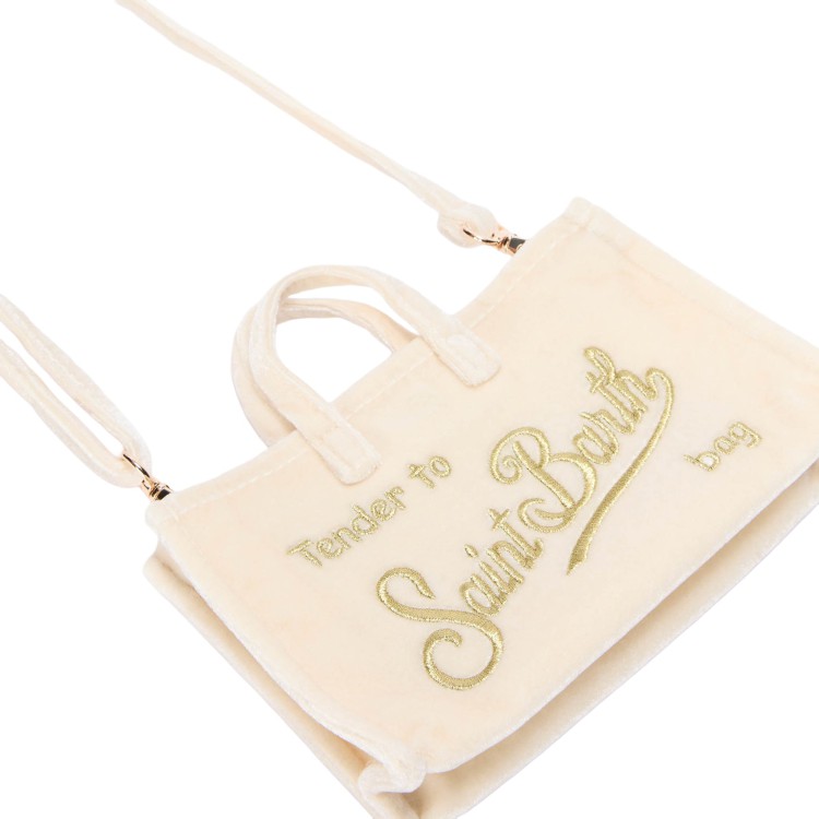 SAINT BARTH Phone bag bianca velvet bambina