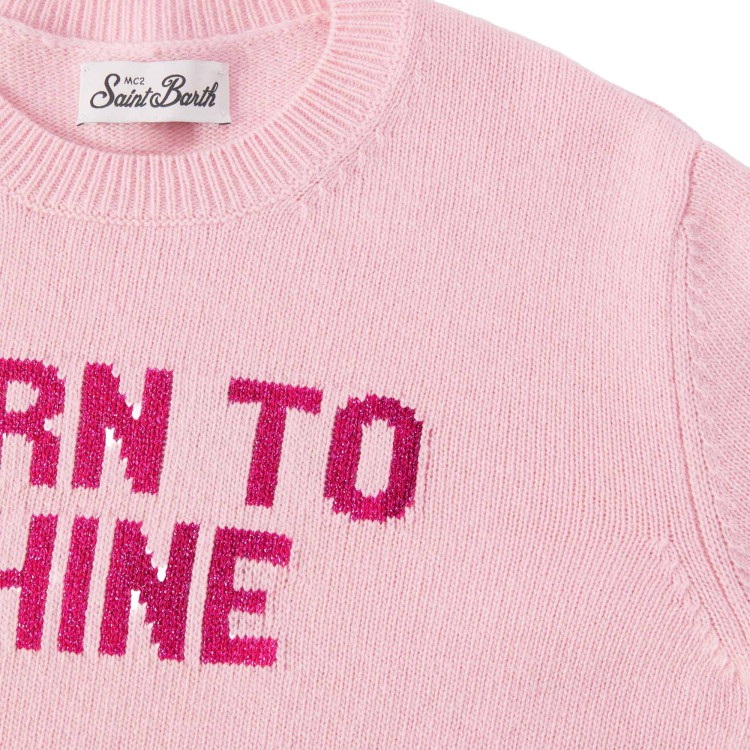 SAINT BARTH Maglione rosa "born to shine" bambina