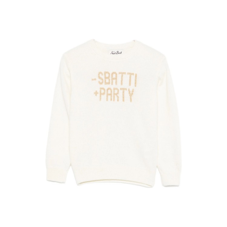 SAINT BARTH Maglione panna "- sbatti + party" bambina