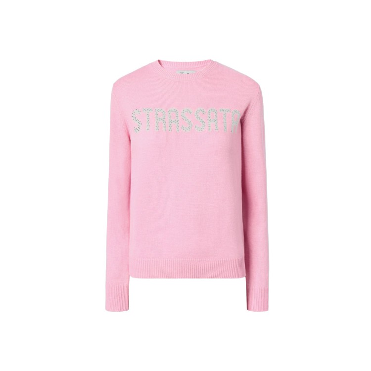 SAINT BARTH Maglione rosa "strassata" bambina