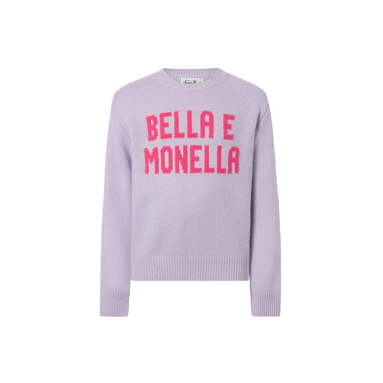 SAINT BARTH Maglione lilla "bella e monella" bambina
