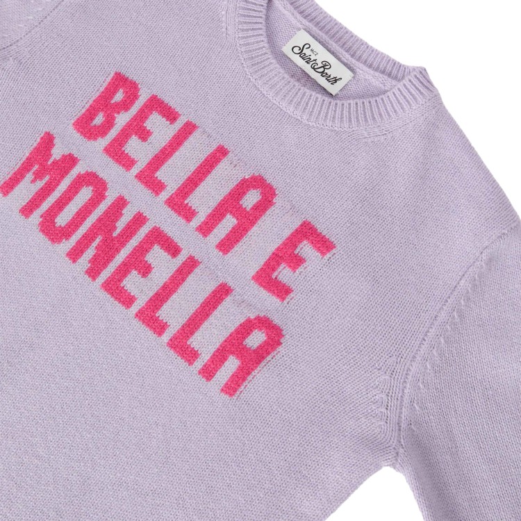 SAINT BARTH Maglione lilla "bella e monella" bambina