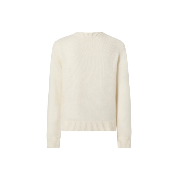 SAINT BARTH Maglione panna "Princess" orsetto bambina