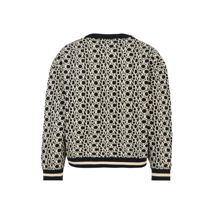 JOHN RICHMOND Maglione nero e bianco lettering bambino