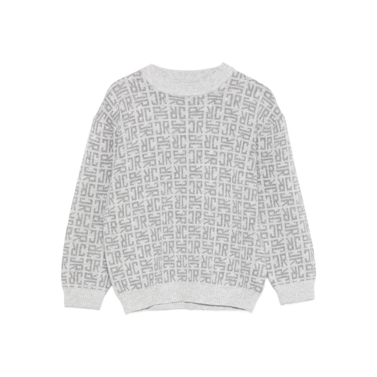 JOHN RICHMOND Maglione grigio logo lettering bambini