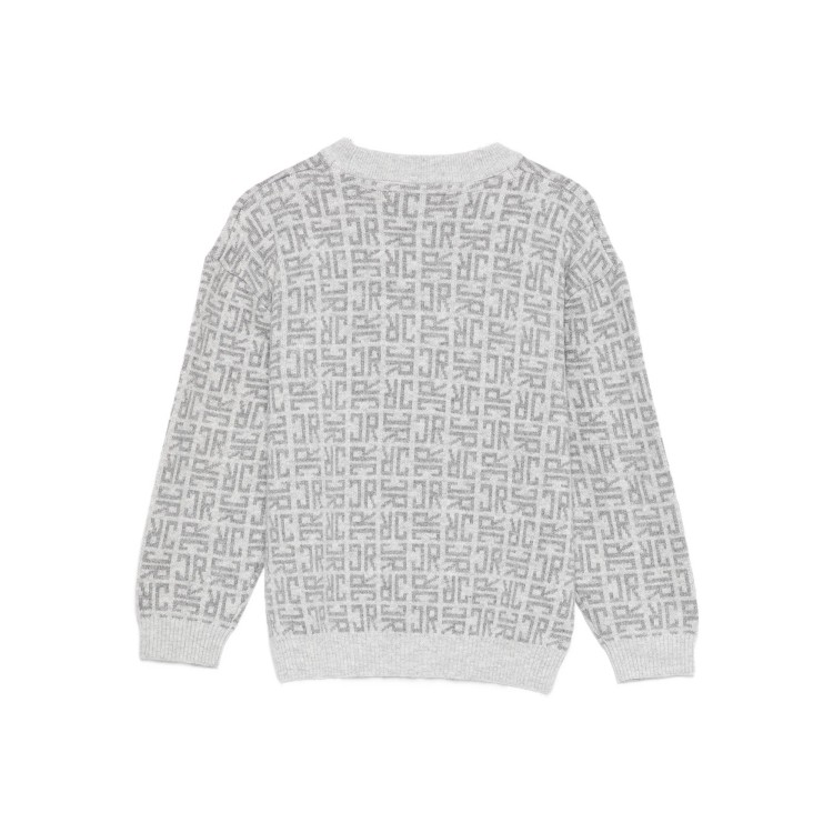 JOHN RICHMOND Maglione grigio logo lettering bambini