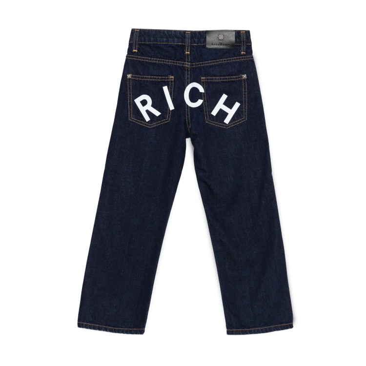 JOHN RICHMOND Jeans blu con logo stampato bambino