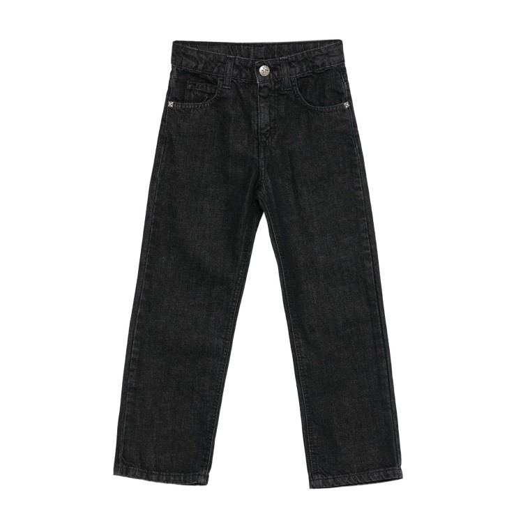 JOHN RICHMOND Jeans nero con logo stampato bambino