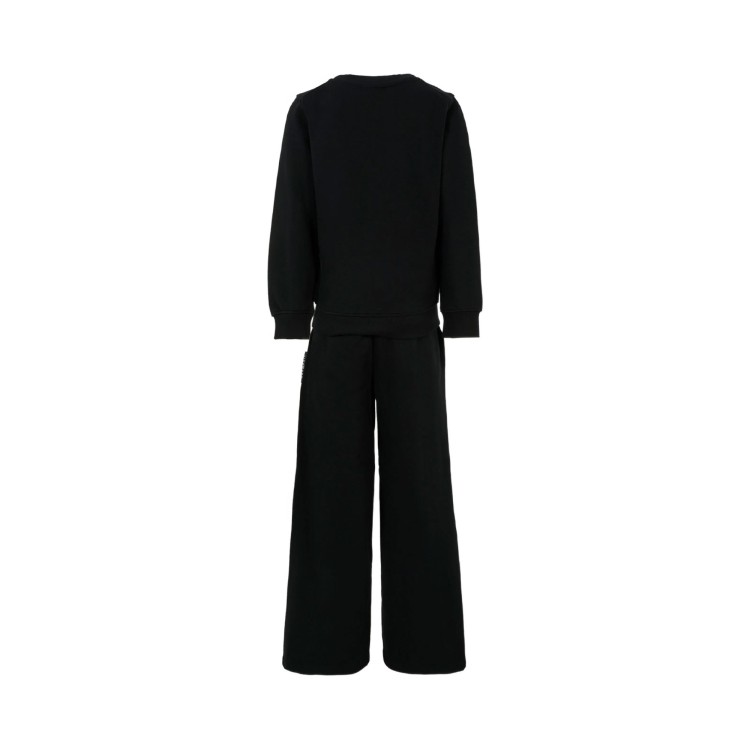 JOHN RICHMOND Tuta nera con logo strass bambina