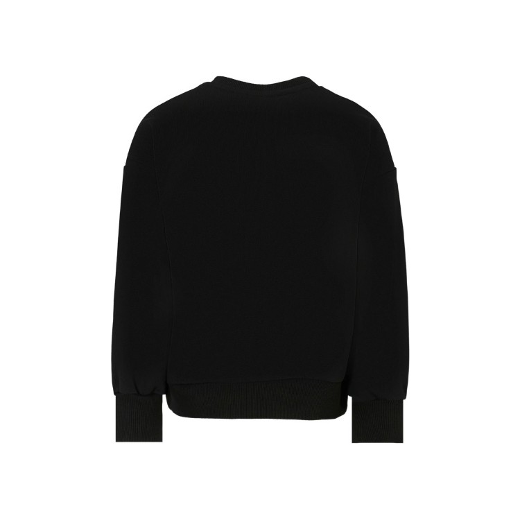 JOHN RICHMOND Felpa nera girocollo logo strass bambina