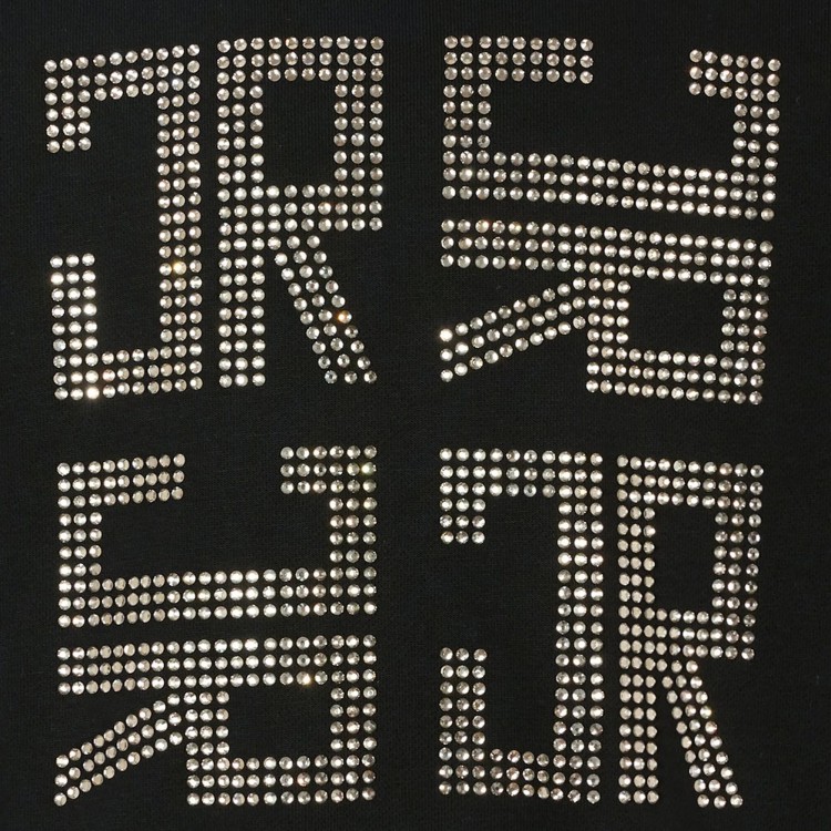 JOHN RICHMOND Felpa nera girocollo logo strass bambina