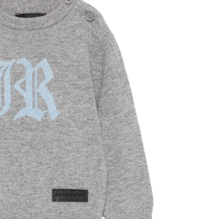 JOHN RICHMOND Maglione grigio con logo a intarsio neonati