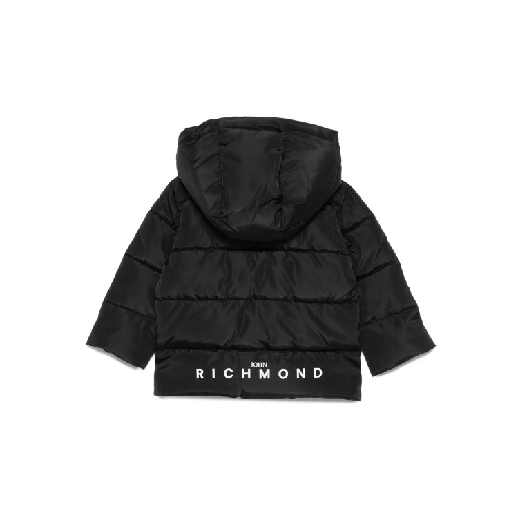 JOHN RICHMOND Giubbotto nero trapuntato con cappuccio neonati