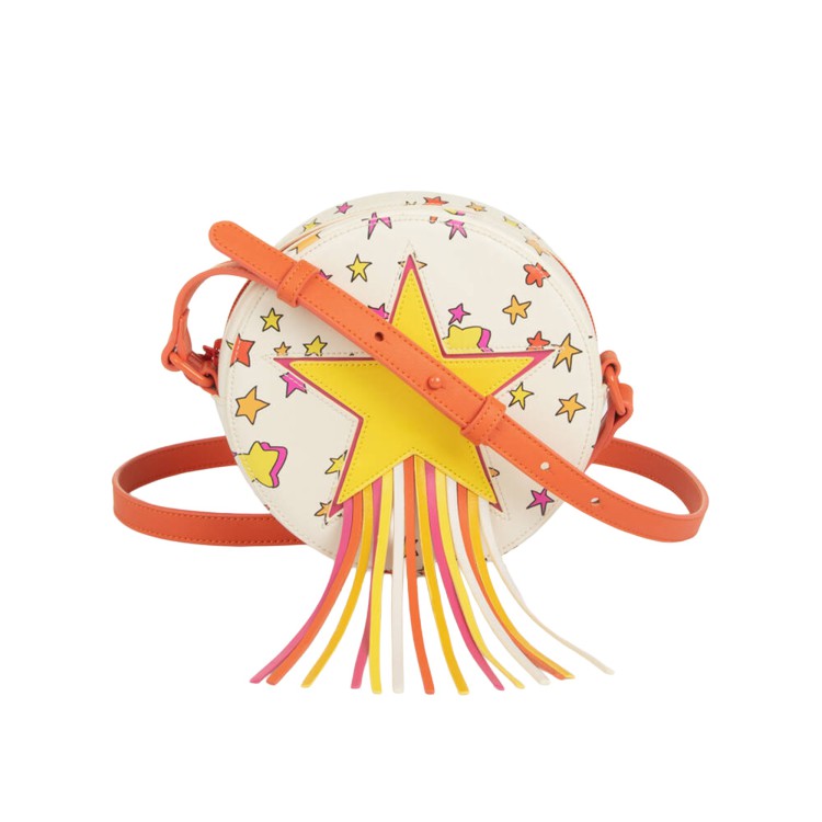 STELLA McCARTNEY Borsa avorio con stella e frange bambina