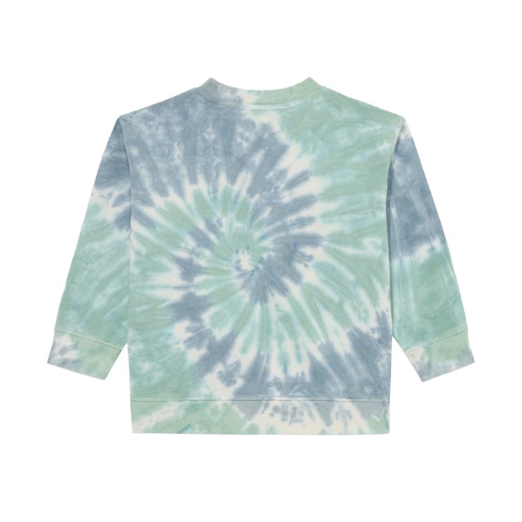 STELLA McCARTNEY Felpa verde tie-dye con stampa bambini