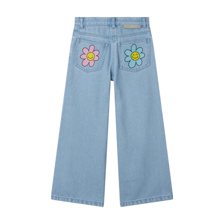 STELLA McCARTNEY Jeans in denim chiaro con stampe bambina