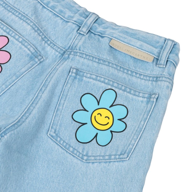 STELLA McCARTNEY Jeans in denim chiaro con stampe bambina