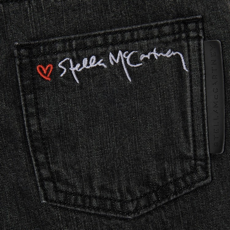 STELLA McCARTNEY Jeans in denim nero con bottoni bambina