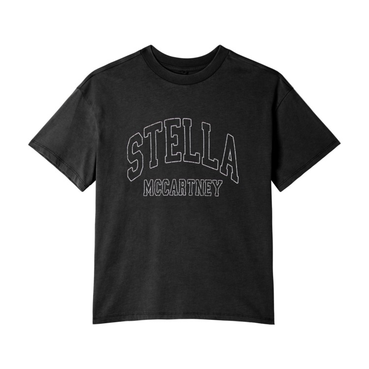 STELLA McCARTNEY T-shirt nera con stampa logo bambino