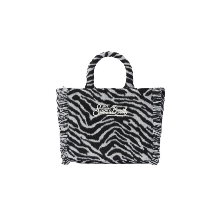 SAINT BARTH Borsa Vanity Mini misto lana zebrata bambina