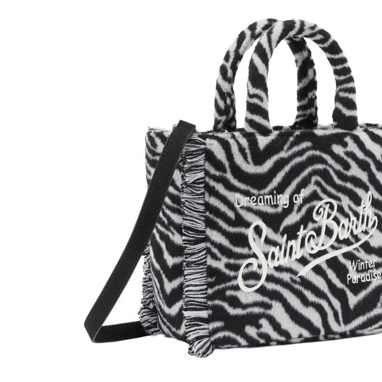 SAINT BARTH Borsa Vanity Mini misto lana zebrata bambina