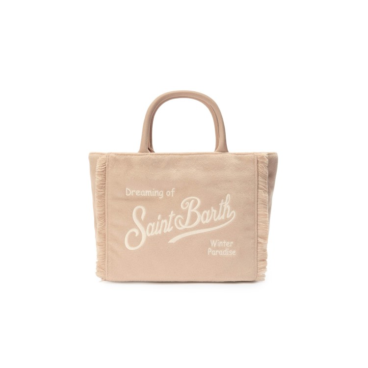 SAINT BARTH Borsa Vanity Mini misto lana beige bambina