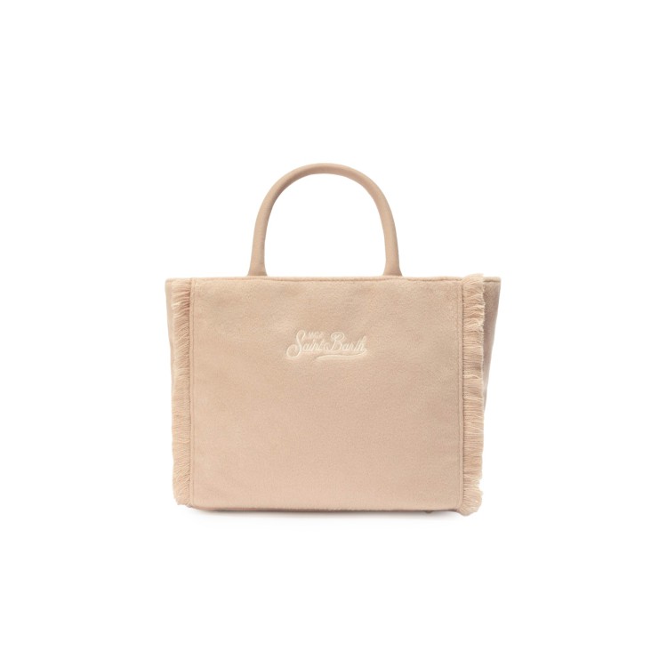 SAINT BARTH Borsa Vanity Mini misto lana beige bambina