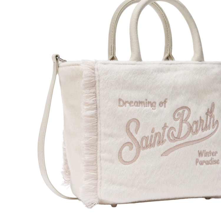 SAINT BARTH Borsa Vanity Mini misto lana panna bambina