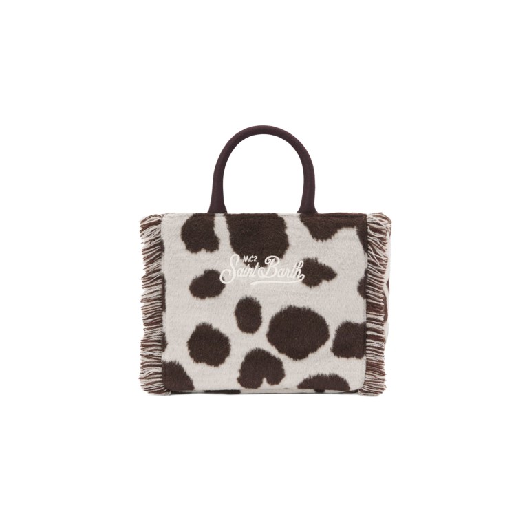 SAINT BARTH Borsa Vanity Mini misto lana mucca bambina