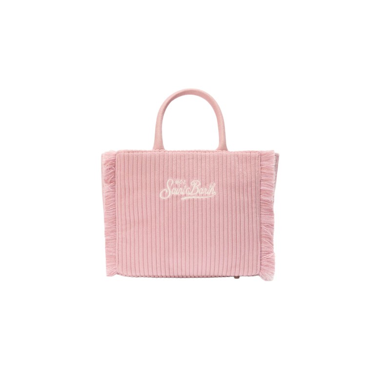 SAINT BARTH Borsa Vanity Mini rosa a coste bambina