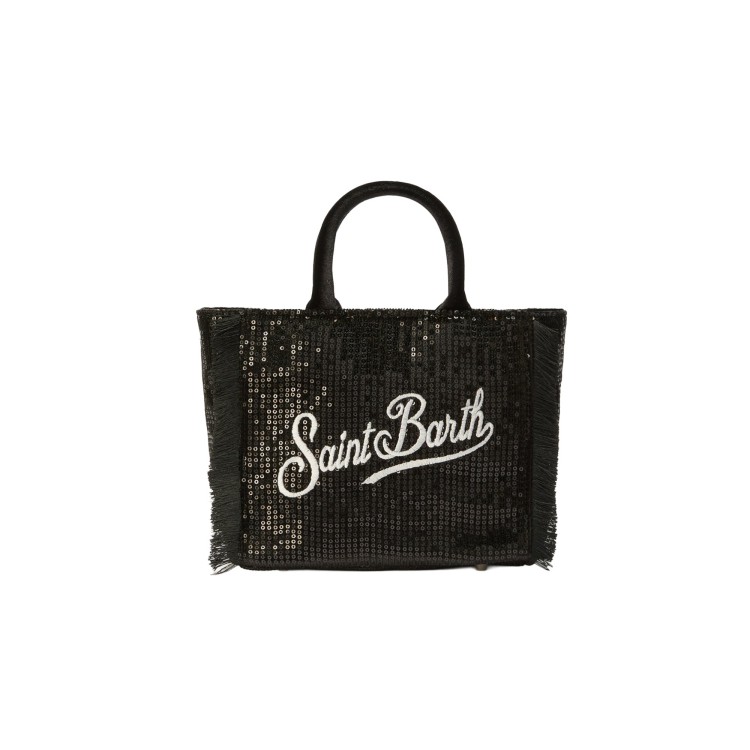 SAINT BARTH Borsa Vanity Mini nera paillettes bambina