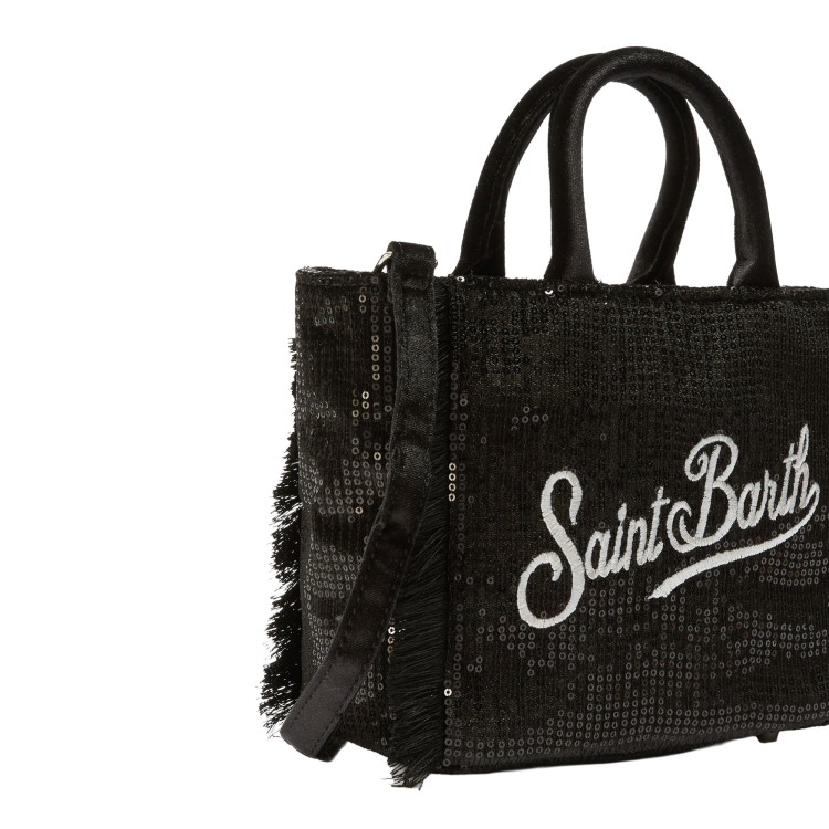 SAINT BARTH Borsa Vanity Mini nera paillettes bambina