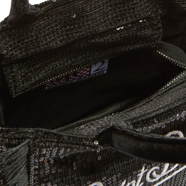 SAINT BARTH Borsa Vanity Mini nera paillettes bambina