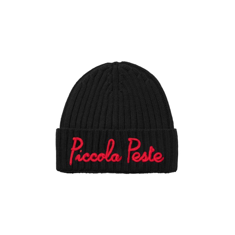 SAINT BARTH Cappello nero a coste "piccola peste"  bambini