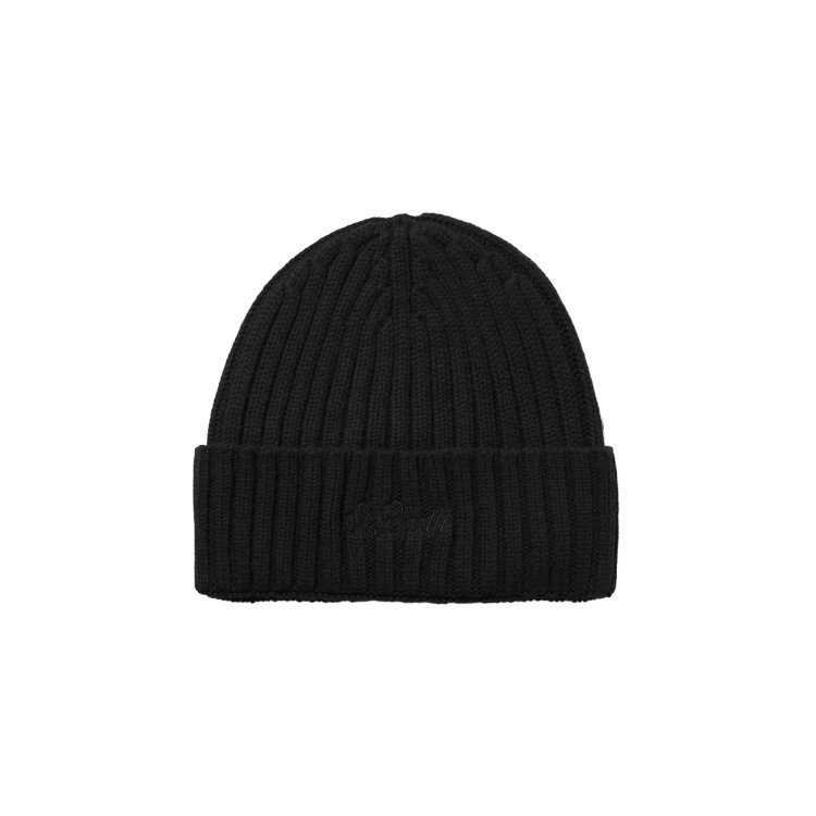 SAINT BARTH Cappello nero a coste bambini