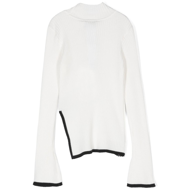 TWIN-SET Maglione bianco a coste bambina