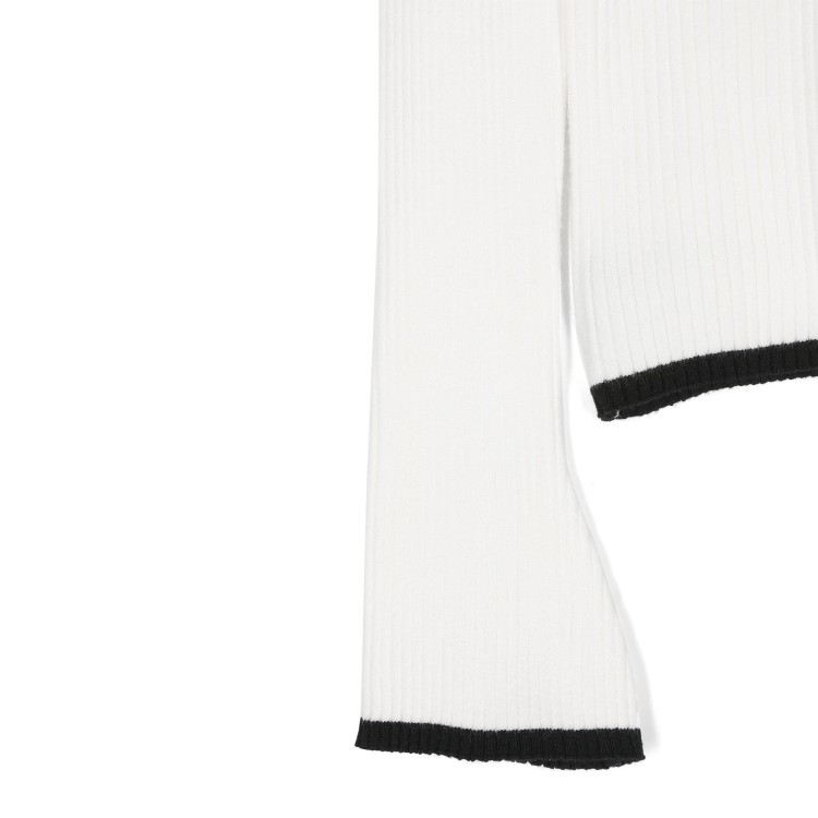 TWIN-SET Maglione bianco a coste bambina